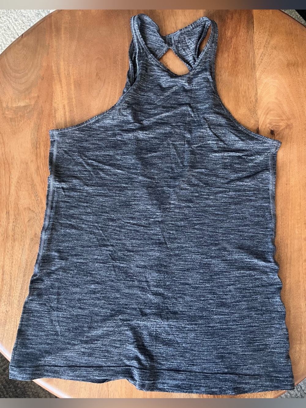 lululemon athletica Heathered Dark Gray Racerback with Open Twists Tank